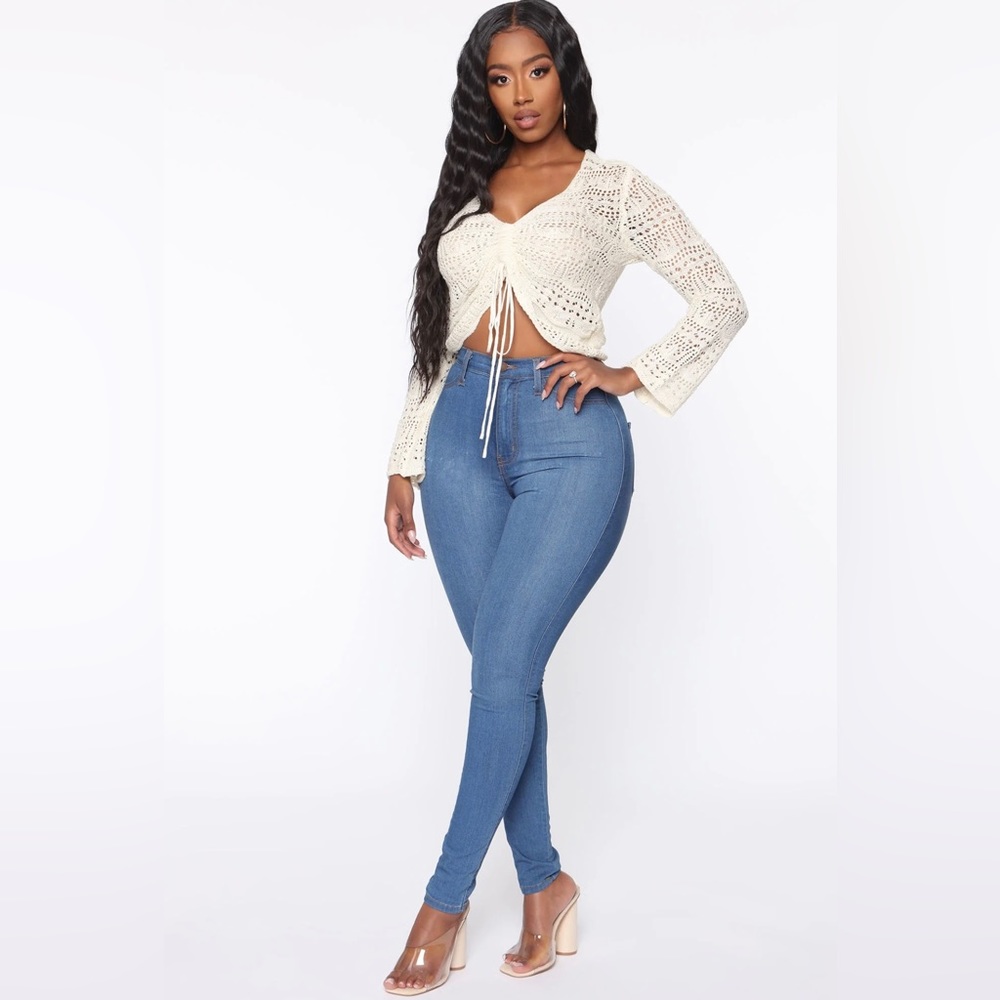 Pulling On My Strings Ruched Sweater Top (Fashion Nova)